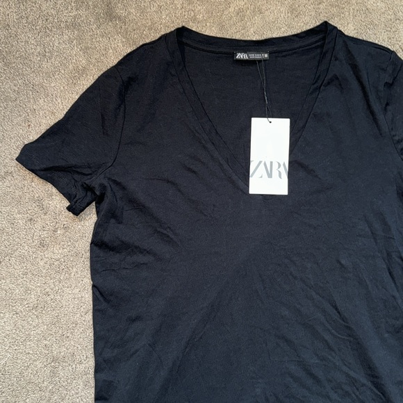 Zara Terez Tops - Zara Black V Neck T Shirt